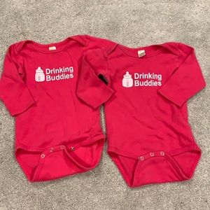 Twin girls drinking buddies shirts